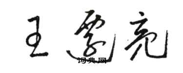 駱恆光王遷亮草書個性簽名怎么寫