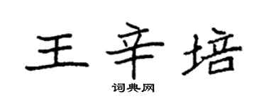 袁強王辛培楷書個性簽名怎么寫