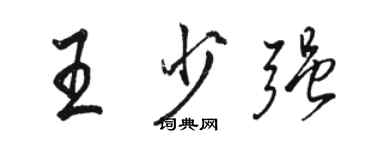 駱恆光王少強行書個性簽名怎么寫