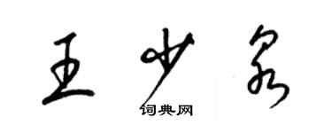 梁錦英王少泉草書個性簽名怎么寫