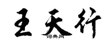 胡問遂王天行行書個性簽名怎么寫