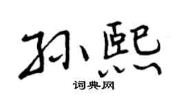 曾慶福孫熙行書個性簽名怎么寫
