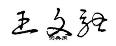 曾慶福王文馳草書個性簽名怎么寫