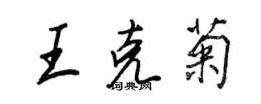 王正良王克菊行書個性簽名怎么寫