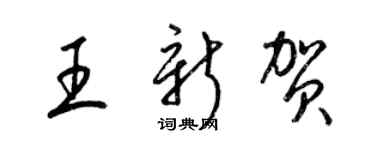 梁錦英王新賀草書個性簽名怎么寫
