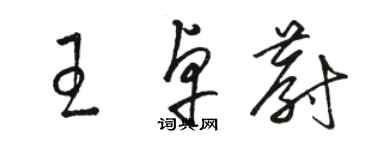 駱恆光王卓蔚草書個性簽名怎么寫