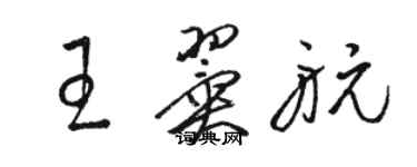 駱恆光王翼航草書個性簽名怎么寫