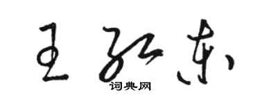 駱恆光王紅東草書個性簽名怎么寫