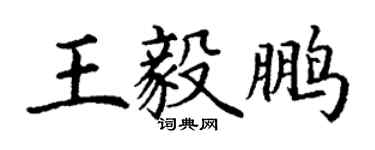 丁謙王毅鵬楷書個性簽名怎么寫