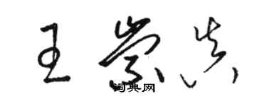 駱恆光王崇真草書個性簽名怎么寫