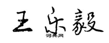 曾慶福王樂毅行書個性簽名怎么寫