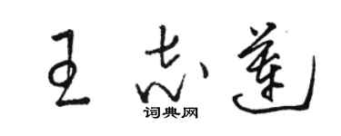 駱恆光王志蓮草書個性簽名怎么寫