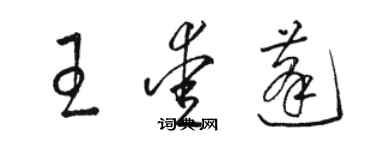 駱恆光王愛蓬草書個性簽名怎么寫