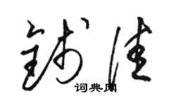 駱恆光錢佳草書個性簽名怎么寫