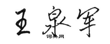 駱恆光王泉軍行書個性簽名怎么寫