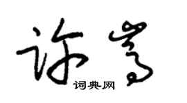 朱錫榮許嵩草書個性簽名怎么寫