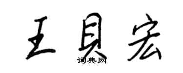 王正良王貝宏行書個性簽名怎么寫