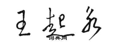 駱恆光王起永草書個性簽名怎么寫