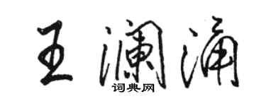 駱恆光王瀾涌行書個性簽名怎么寫