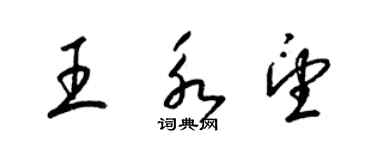 梁錦英王永望草書個性簽名怎么寫