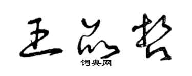 曾慶福王品哲草書個性簽名怎么寫