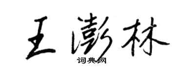 王正良王澎林行書個性簽名怎么寫