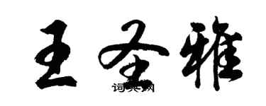 胡問遂王聖雅行書個性簽名怎么寫