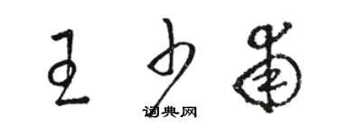 駱恆光王少甫草書個性簽名怎么寫