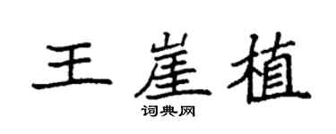 袁強王崖植楷書個性簽名怎么寫