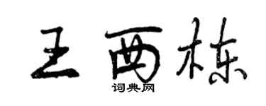 曾慶福王西棟行書個性簽名怎么寫