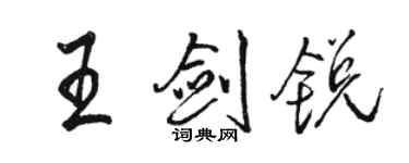 駱恆光王劍銳行書個性簽名怎么寫