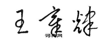 駱恆光王章輝草書個性簽名怎么寫