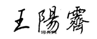 王正良王陽霽行書個性簽名怎么寫