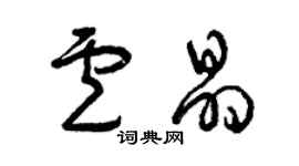 曾慶福盧晶草書個性簽名怎么寫