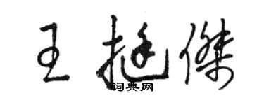 駱恆光王挺傑草書個性簽名怎么寫