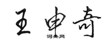 駱恆光王申奇行書個性簽名怎么寫