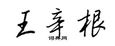 王正良王辛根行書個性簽名怎么寫