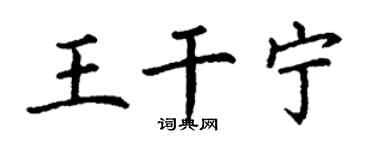 丁謙王乾寧楷書個性簽名怎么寫