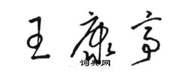 駱恆光王康亭草書個性簽名怎么寫