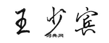 駱恆光王少賓行書個性簽名怎么寫