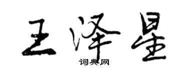 曾慶福王澤星行書個性簽名怎么寫