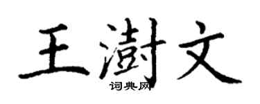 丁謙王澍文楷書個性簽名怎么寫