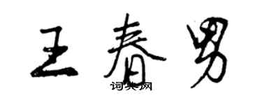 曾慶福王春男行書個性簽名怎么寫