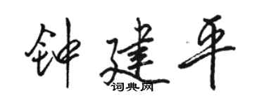 駱恆光鍾建平行書個性簽名怎么寫
