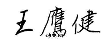 王正良王鷹健行書個性簽名怎么寫