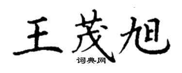 丁謙王茂旭楷書個性簽名怎么寫