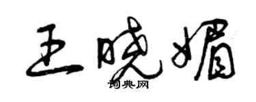 曾慶福王曉媚草書個性簽名怎么寫