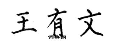 何伯昌王有文楷書個性簽名怎么寫