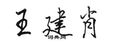 駱恆光王建肖行書個性簽名怎么寫