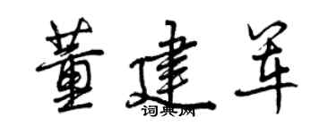 曾慶福董建軍行書個性簽名怎么寫